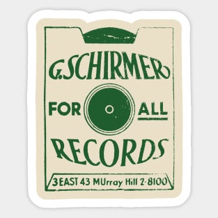 Schirmer Records Sticker